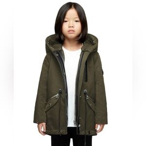 RUDSAK | army green nylon and genuine leather casual everyday jacket size 3/4